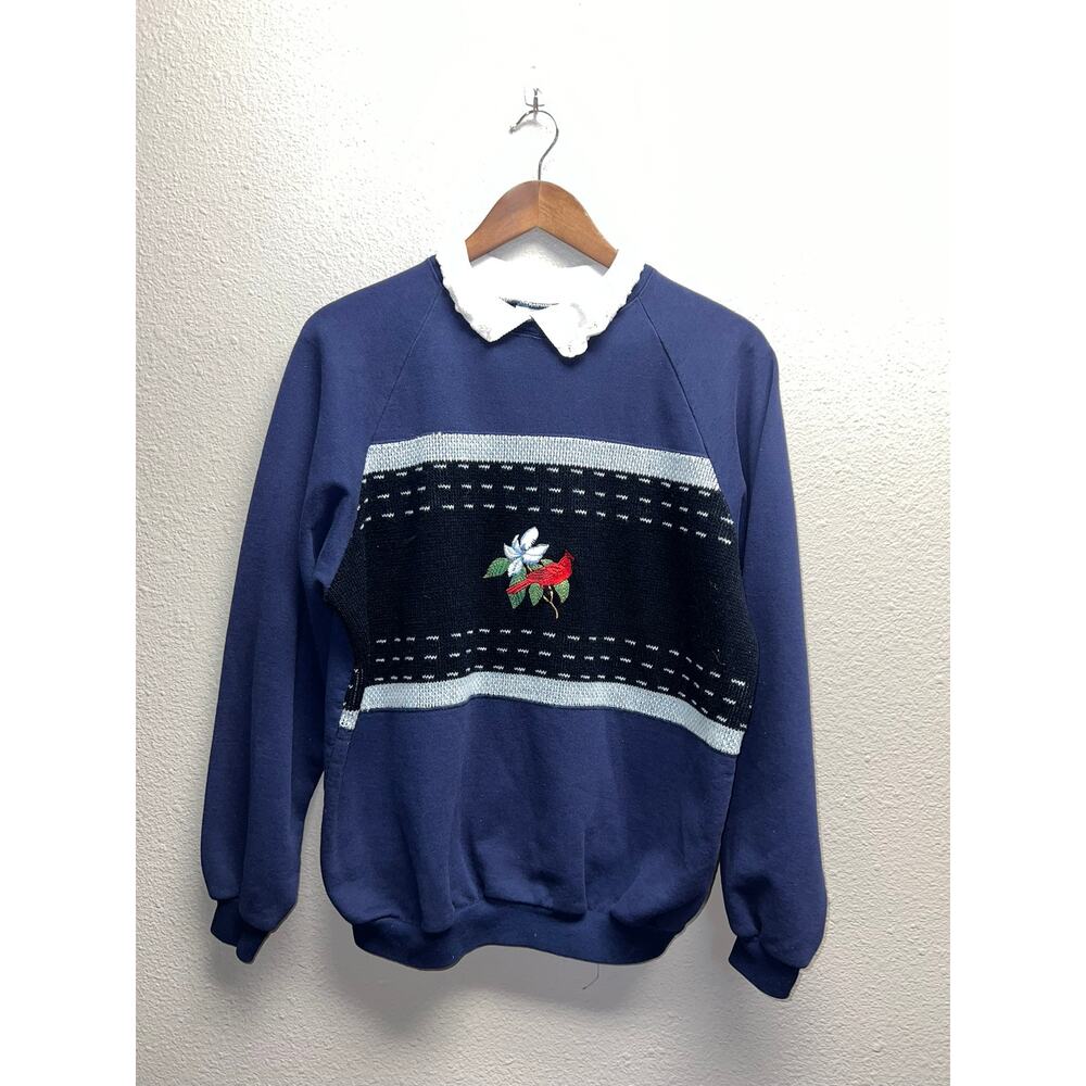 Vintage Great Lakes Apparel Sweatshirt Crewneck Cardinal Bird Blue 90s Large